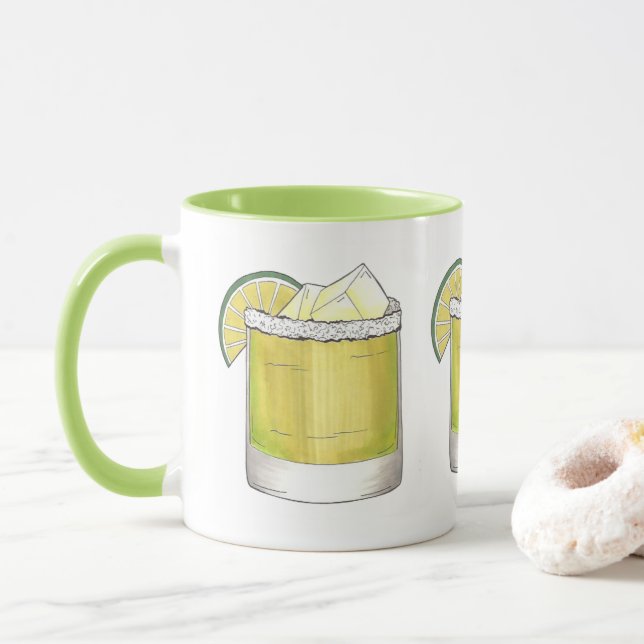 Mug Margarita Lime Cocktail Mixologue Boire Cheveux (Avec donut)