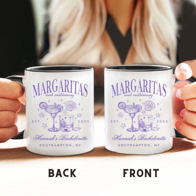 Mug Margaritas Rétro Modernes et Mariage Rayé Bach (Créateur téléchargé)