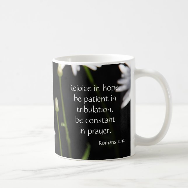 Mug Marguerite blanche sur le noir, l'espoir de vers (Droite)