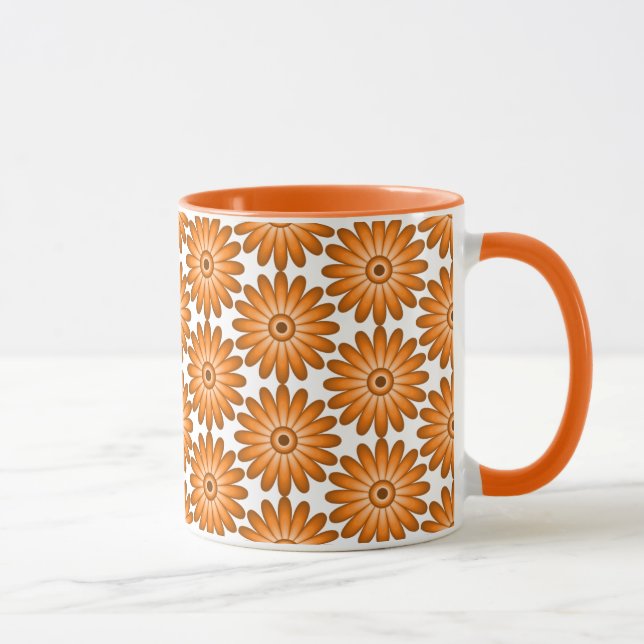 Mug Marguerite orange de style les années 70 (Droite)