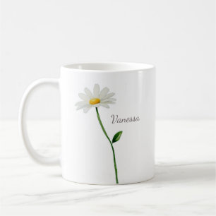 Mug marguerite personnalisée chic