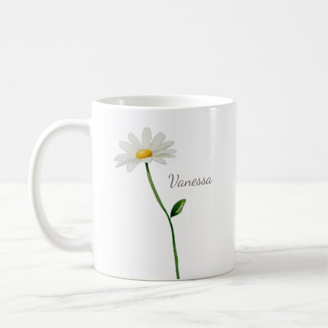 Mug marguerite personnalisée chic (Gauche)