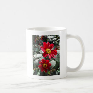Mug marguerite rose chaud rouge / marguerites fleurs