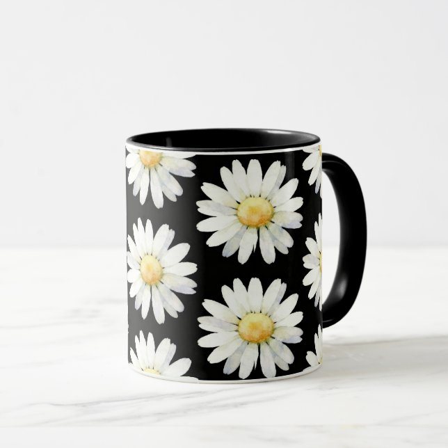 Mug Marguerites à points jaunes (Devant droit)