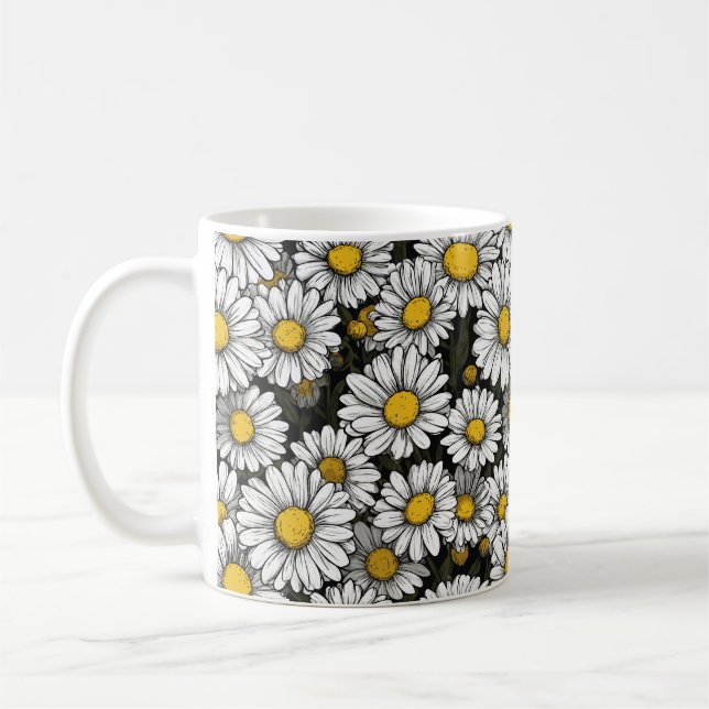 Mug Marguerites – Conception de fleurs joyeuse (Gauche)