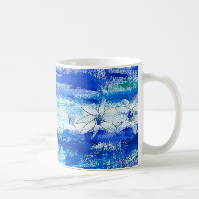 Mug Marguerites dans bleu et blanc (Droite)