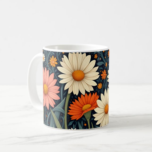 Mug Marguerites Peintes Douces (Devant gauche)