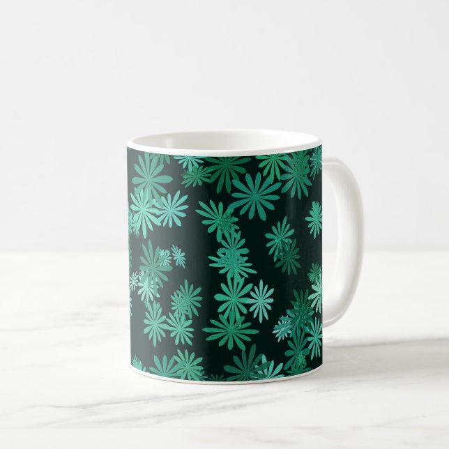 Mug Marguerites sarcelle (Devant droit)