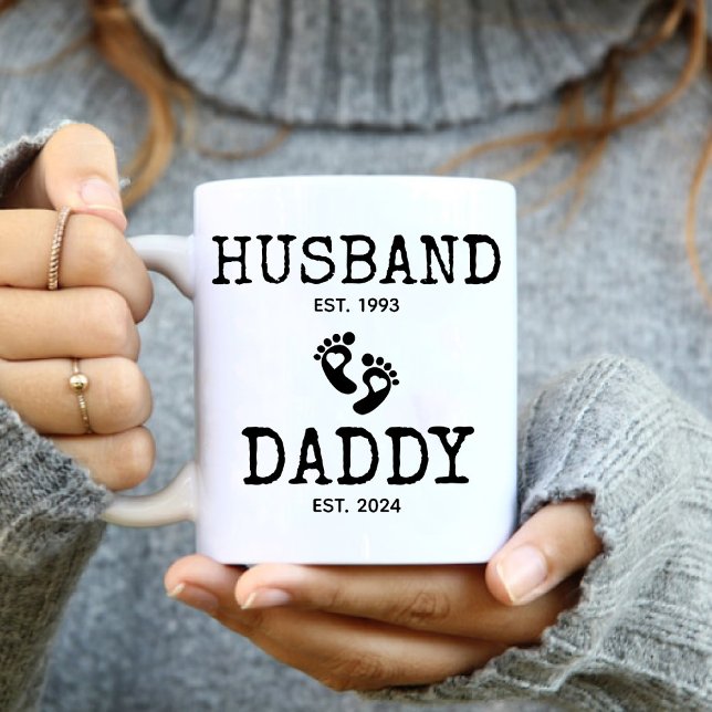 Mug Mari à papa Grossesse Révèle Café tendance (Husband to Daddy Pregnancy Reveal Trendy Coffee Mug)