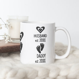 Mug Mari à papa Nouveau papa Date Bébé mignon Pieds Co