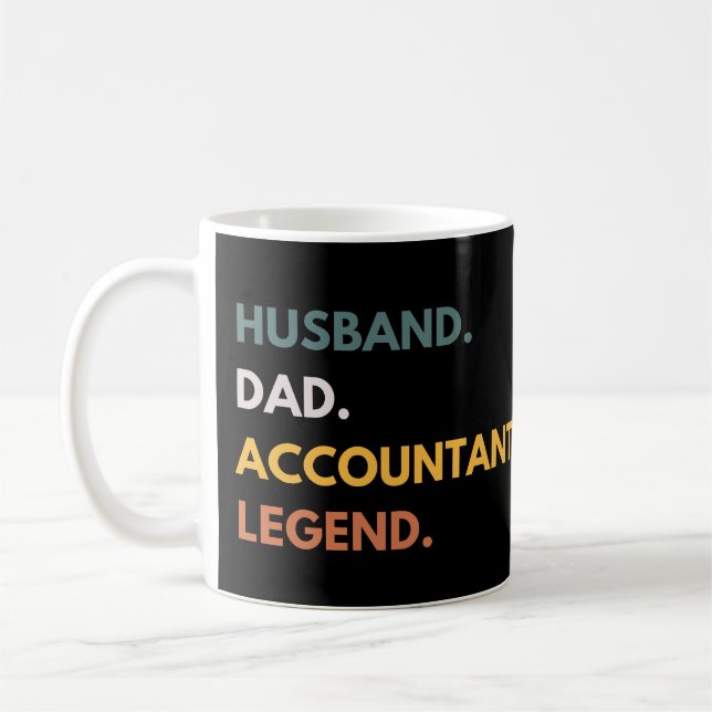 Mug Mari Papa Comptable Légende Drôle Comptabilité (Gauche)