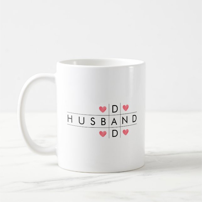 Mug Mari Papa Simple Mot Jeu Nom Personnalisé (Gauche)
