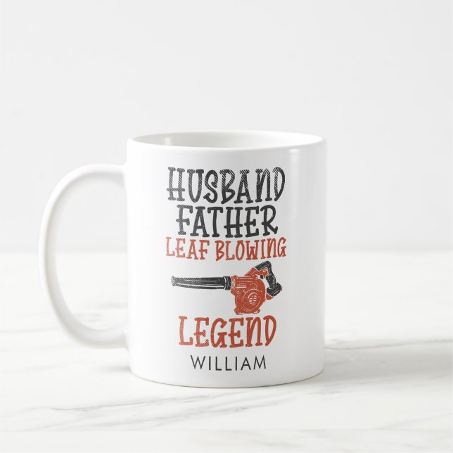 Mug Mari Père Feuilles Fleurs Légende Gardener Papa (Gauche)