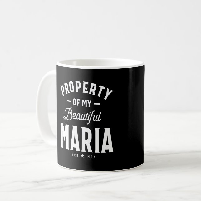 Mug Maria Nom personnalisé Anniversaire Cadeau (Devant gauche)