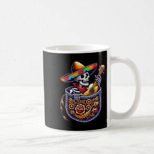 Mug Mariachi squelette drôle guitare poche Cinco De Ma