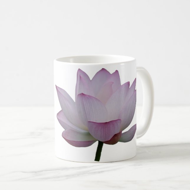 Mug Mariage à fleurs de lotus rose doux (Devant droit)