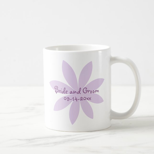 Mug Mariage à fleurs pourpre (Droite)