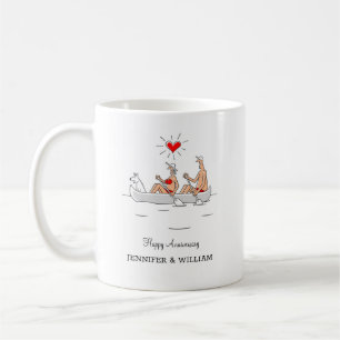 Mug Mariage Anniversaire Marié Couple Heart Canoe
