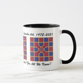 Mug Mariage Anniversaire Marine Rouge Géométrique Avec