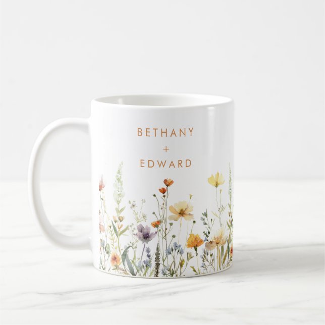 Mug Mariage Champêtre aux Fleurs Sauvages (Gauche)