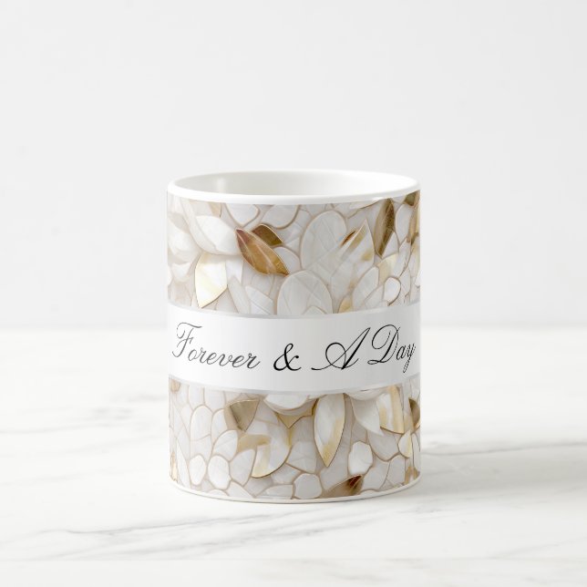 Mug Mariage Chic Or Glam Fleurs de Lotus Blanches (Centre)