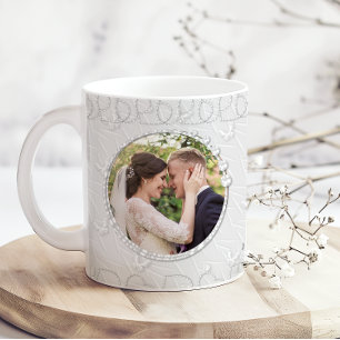 Mug Mariage Couple Marié Ajouter des Noms de Photo