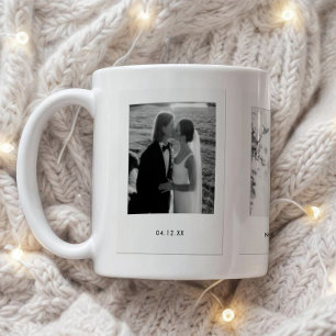 Mug Mariage Couple Moderne Minimaliste 3 Photos