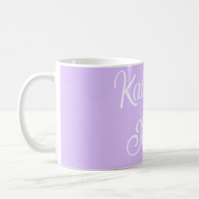 Mug Mariage couple rétro pastel violet nom stylé na (Gauche)