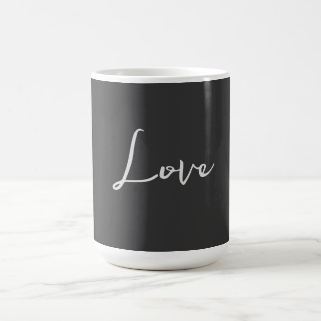 Mug Mariage d'amour Arrière - plan gris élégant (Centre)