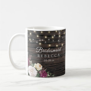 Mug Mariage de bois rustique Bridesmaid