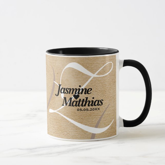 Mug Mariage de Burlap Vintage rustique (Droite)