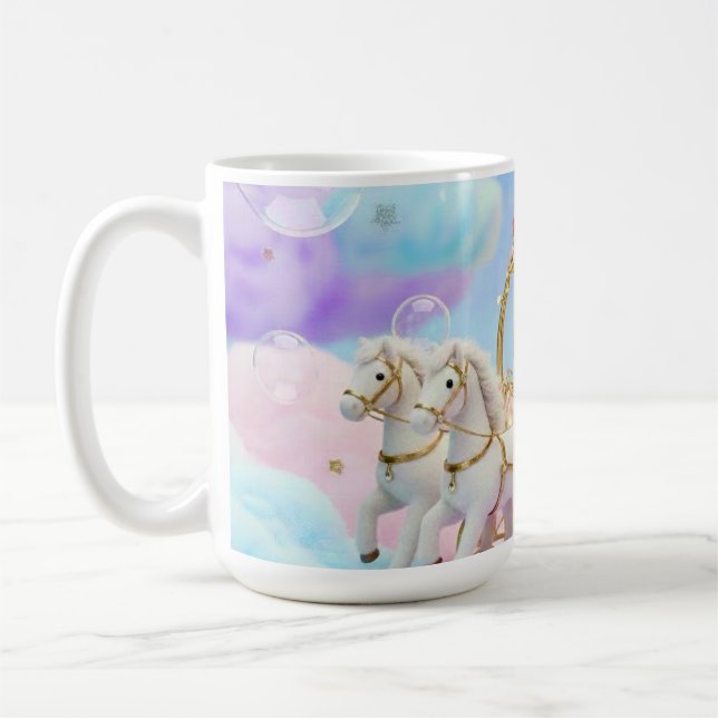 Mug Mariage de chiot mignon Carrosse de conte de fées (Gauche)
