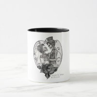 Mariage de couple d'amour squelettique Danse gothi