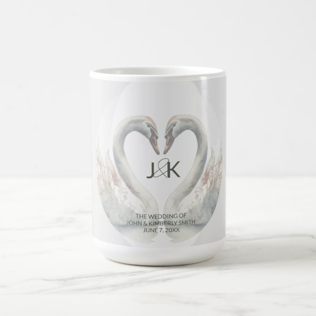 Mug Mariage de cygne personnalisé (Centre)