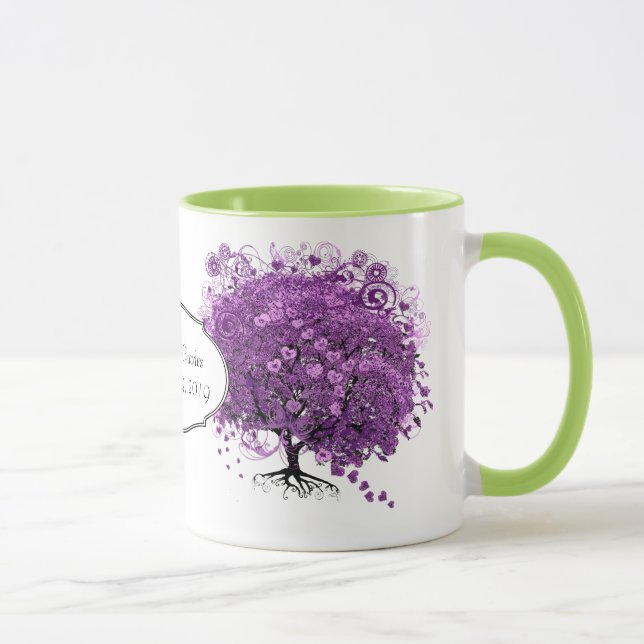 Mug Mariage de l'arbre à feuilles en forme de cœur vio (Droite)