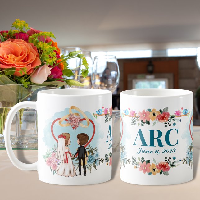 Mug Mariage de mariée et de chambre Date Anniversaire  (Créateur téléchargé)
