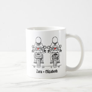 Mug Mariage de moto de deux mariées sur mesure