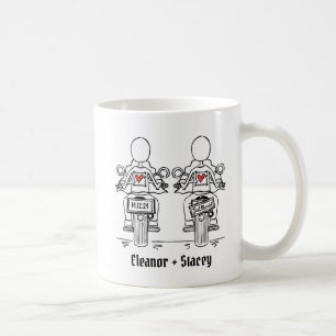 Mug Mariage de moto de deux mariées sur mesure