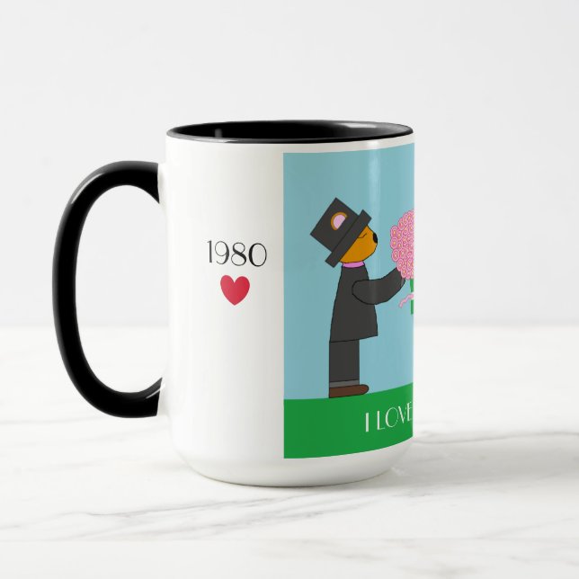 Mug Mariage de nounours : Anniversaire (Gauche)