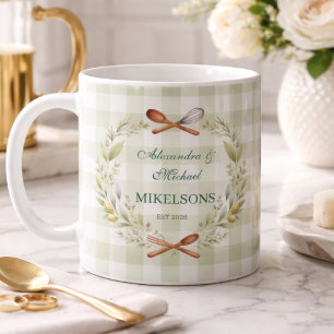 Mug Mariage de Nouvellement Mariés Personnalisé Gingha