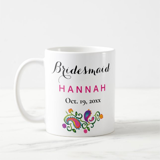 Mug Mariage de script de typographie moderne de Brides (Gauche)