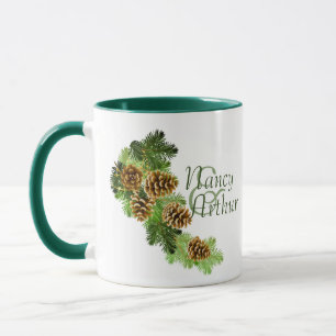 Mug Mariage des cônes de pin d'hiver