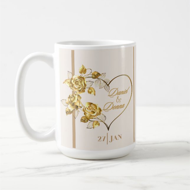 Mug Mariage doré personnalisé (Gauche)