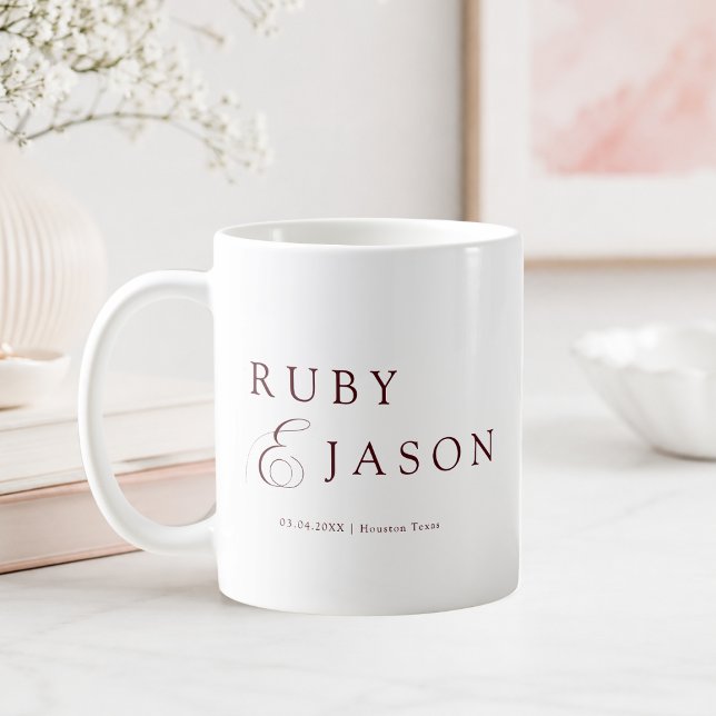 Mug Mariage élégant royal en Bourgogne écriture (Créateur téléchargé)