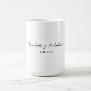 Mug Mariage Élégant Script Creative Black White