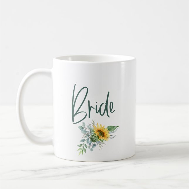 Mug Mariage Eucalyptus de tournesol de mariée (Gauche)