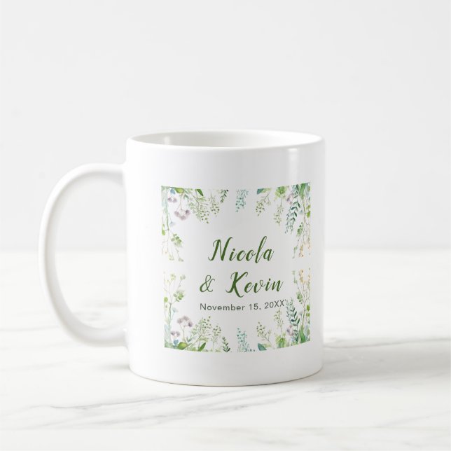 Mug Mariage Feuilles de Verdure Eucalyptus (Gauche)