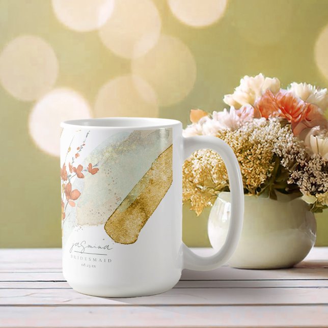 Mug Mariage fleur sauvage Bridesmaid Gold ID954 (Créateur téléchargé)