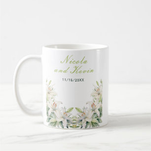 Mug Mariage Fleurs de Lys Blancs