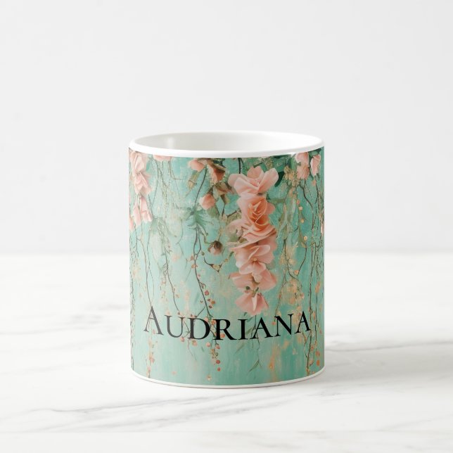 Mug Mariage Fleurs Teintées Romantiques (Centre)